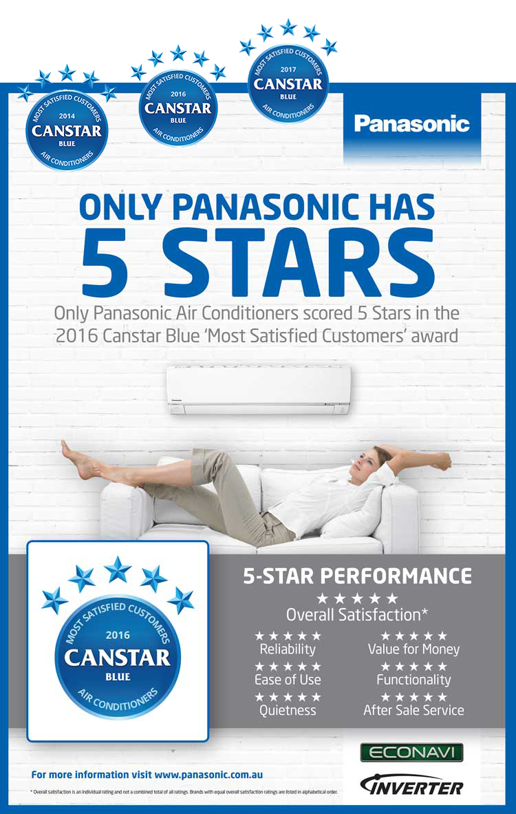 Panasonic 5 Star Canstar Rating